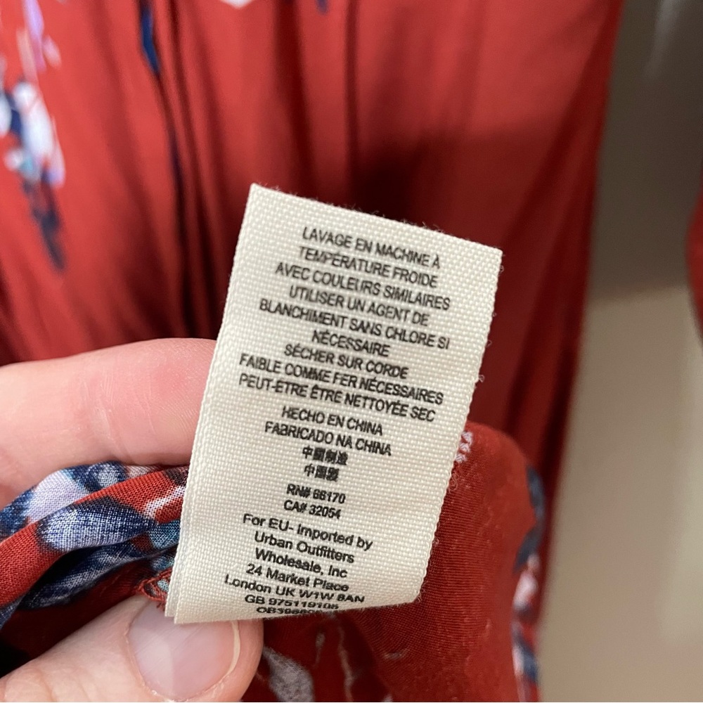 Free People | After the Storm Red Maxi Shirt Dress, HTF/Rare, size 6 - Picture 12 of 14